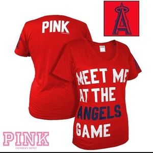 Vs pink baseball tee